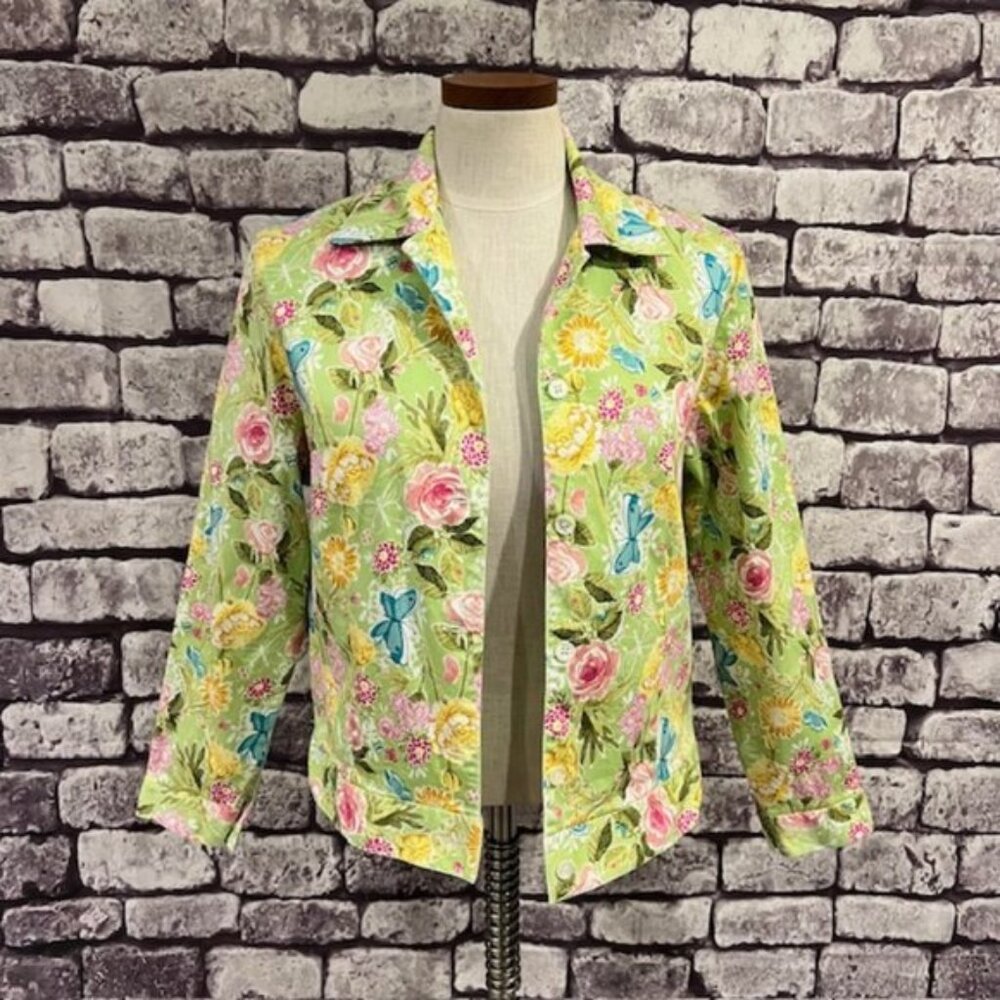 The Tog Shop Multicolored Long Sleeve Floral Jacket Size S